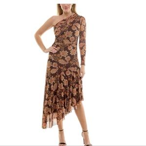 NWT Taylor women’s one shoulder asymptomatic mesh dress size 10